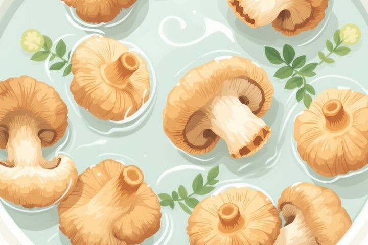 Funghi porcini secchi che si reidratano in acqua tiepida