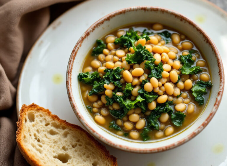 Zuppa d’orzo e cavolo nero con fagioli cannellini